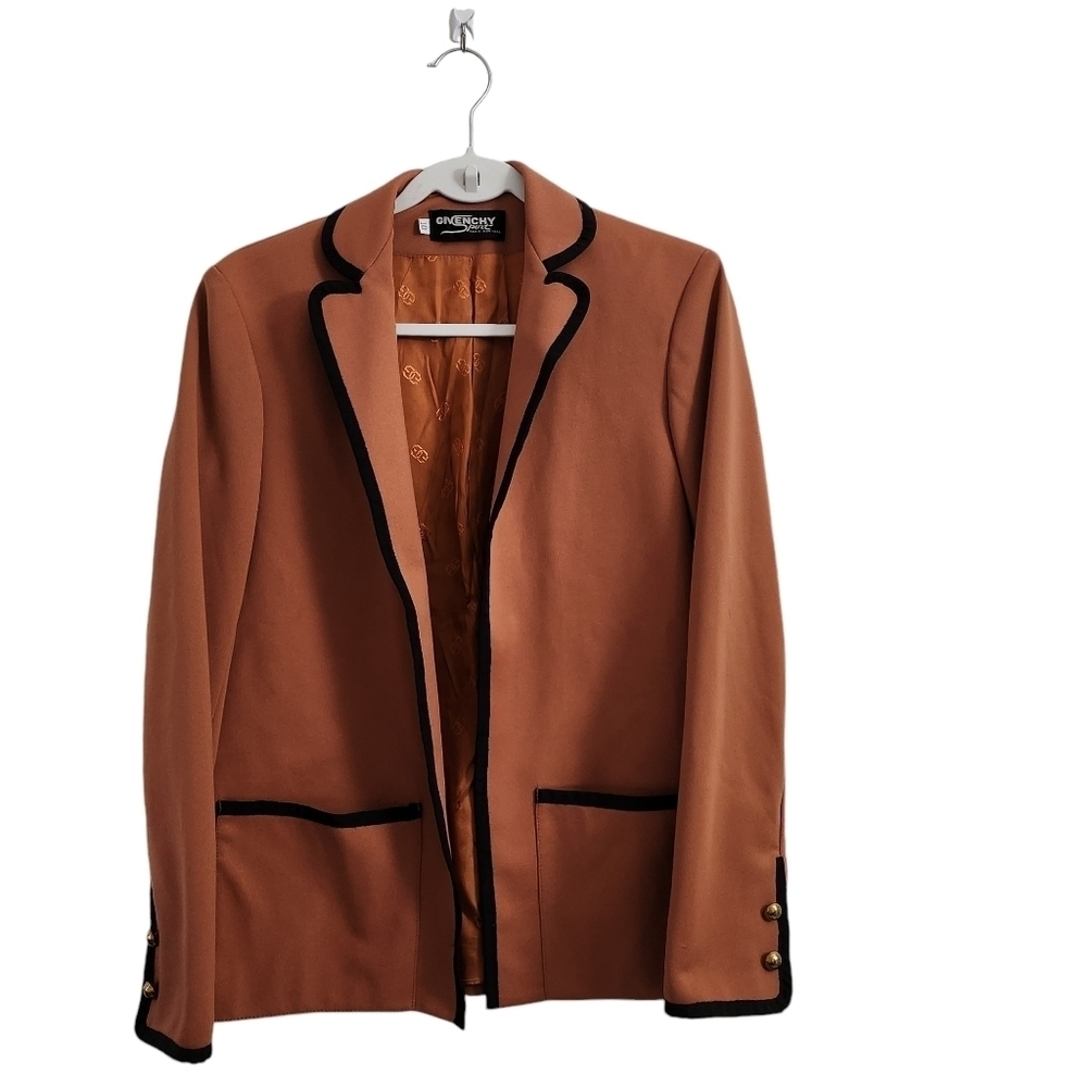 Givenchy Sport Blazer Womens 10 Brown Orange Open Jacket Office Career‎ Button